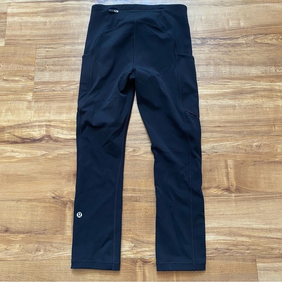 LULULEMON 2 Black Speed Up Crop 21" Leggings Athletic Athleisure Running W6AL7S - Picture 9 of 16
